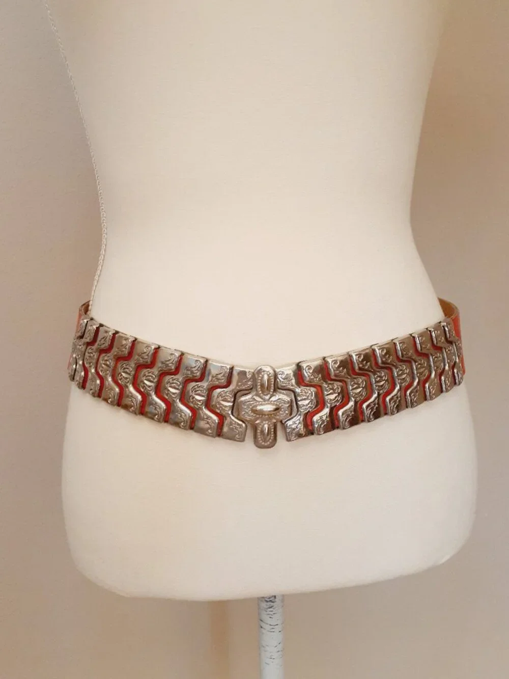 Vintage French Concho Panel Belt
